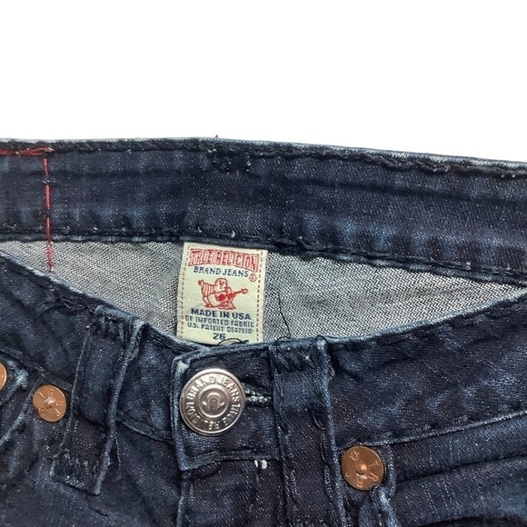 True Religion Billy Low Rise Super T Straight Jeans Size 26 Dark Wash - Picture 3 of 11